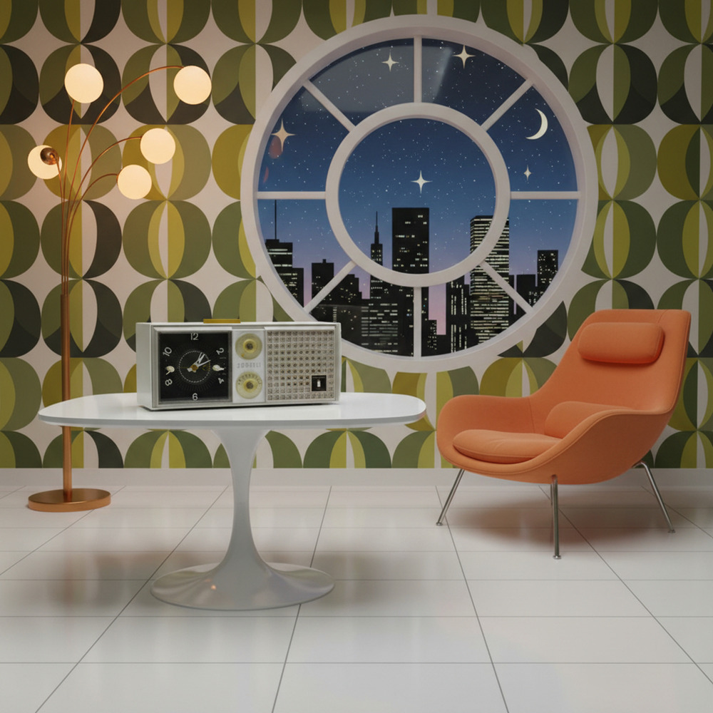 Vintage 1960's Zenith L519 Electric Alarm Clock AM Radio White Space Age Working